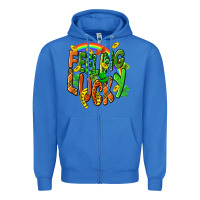 True Royal St. Patrick's Day Feeling lucky Zipper Hoodie - CowGirlArtShop