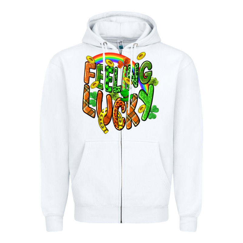 St. Patrick's Day Feeling Lucky Zipper Hoodie by CowGirlArtShop | Teevron
