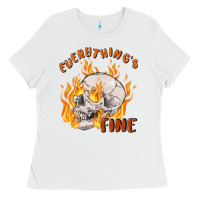 White everything's fine Ladies Tee - MaliasSmallBusiness