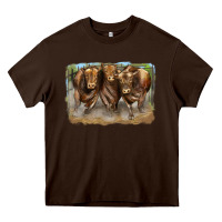 Chocolate Brown 3 red angus bulls Heavy Core Tee - LillyAllenDesigns