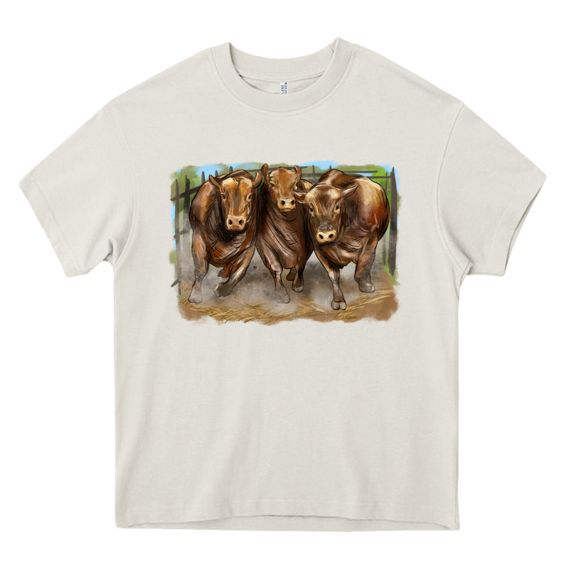 3 Red Angus Bulls Heavy Core Tee by LillyAllenDesigns | Teevron