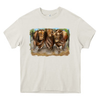 Cream 3 red angus bulls Heavy Core Tee - LillyAllenDesigns