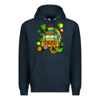Navy St. Patrick's school bus Premium Hoodie - OliviaCreatesArt