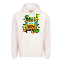Pale Pink St. Patrick's school bus Premium Hoodie - OliviaCreatesArt