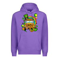 Purple St. Patrick's school bus Premium Hoodie - OliviaCreatesArt