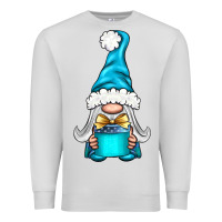 Dove Grey winter gnome with gift Premium Sweatshirt - BundleAndBundleShop
