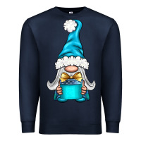 Navy winter gnome with gift Premium Sweatshirt - BundleAndBundleShop