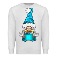 Oatmeal Heather winter gnome with gift Premium Sweatshirt - BundleAndBundleShop