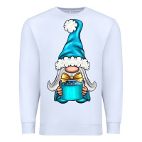 White winter gnome with gift Premium Sweatshirt - BundleAndBundleShop