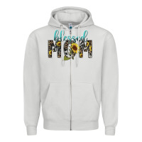 Dove Grey Blessed mom sunflower mother's day Zipper Hoodie - HowdyJamesFarm