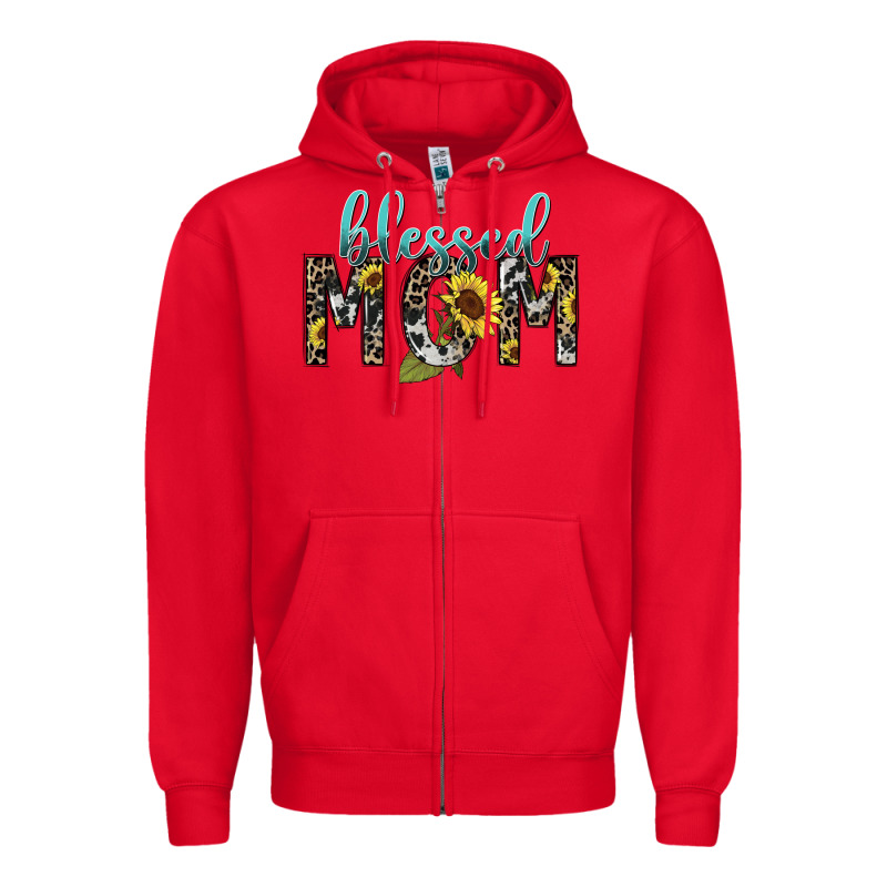 Blessed Mom Sunflower Mother's Day Zipper Hoodie by HowdyJamesFarm | Teevron