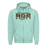 Seafoam Blessed mom sunflower mother's day Zipper Hoodie - HowdyJamesFarm