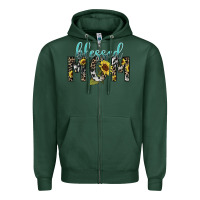 Sports Green Blessed mom sunflower mother's day Zipper Hoodie - HowdyJamesFarm