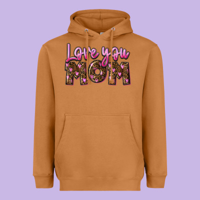 Love You Mom Heavyweight Hoodie Designed By Fadigitalartstudio