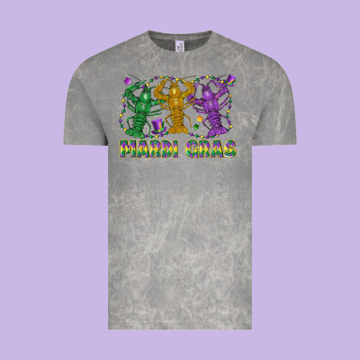 Mardi Gras Crawfish Vintage Tee Designed By Lillyallendesigns