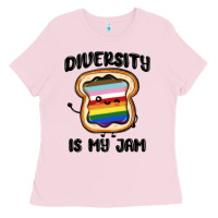 Bubblegum Pink diversity is my jam Ladies Tee - MaliasSmallBusiness