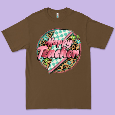 Happy Teacher Lighting Bolt Premium Tee Designed By Maliassmallbusiness