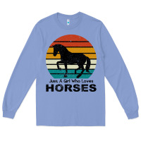 Colony Blue Just A Girl Who Loves Horses Long Sleeve Tee - Bettercallsaul