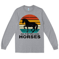 Heather Grey Just A Girl Who Loves Horses Long Sleeve Tee - Bettercallsaul