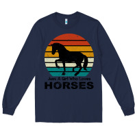 Navy Just A Girl Who Loves Horses Long Sleeve Tee - Bettercallsaul