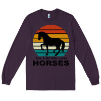 Plum Just A Girl Who Loves Horses Long Sleeve Tee - Bettercallsaul