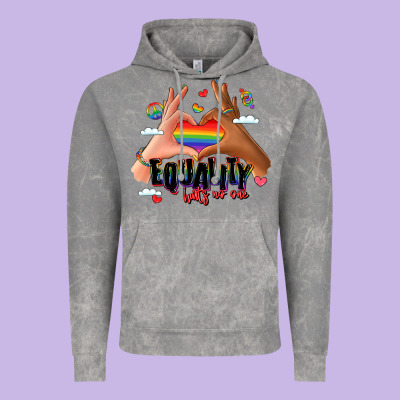Equality Hurts No One Lgbtq Hands Vintage Hoodie Designed By Lillyallendesigns