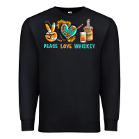 Black Peace Love Whiskey Premium Sweatshirt - BundleAndBundleShop