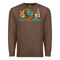 Chestnut Peace Love Whiskey Premium Sweatshirt - BundleAndBundleShop