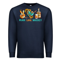 Navy Peace Love Whiskey Premium Sweatshirt - BundleAndBundleShop