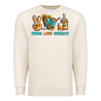 Sandshell Peace Love Whiskey Premium Sweatshirt - BundleAndBundleShop