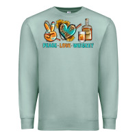 Seafoam Peace Love Whiskey Premium Sweatshirt - BundleAndBundleShop