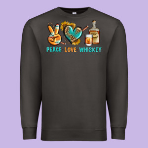 Peace Love Whiskey Premium Sweatshirt Designed By Bundleandbundleshop