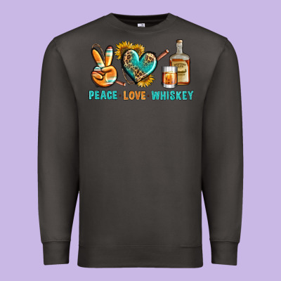 Peace Love Whiskey Premium Sweatshirt Designed By Bundleandbundleshop