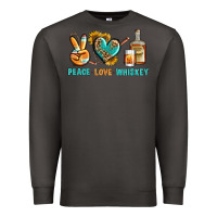 Smoke Peace Love Whiskey Premium Sweatshirt - BundleAndBundleShop