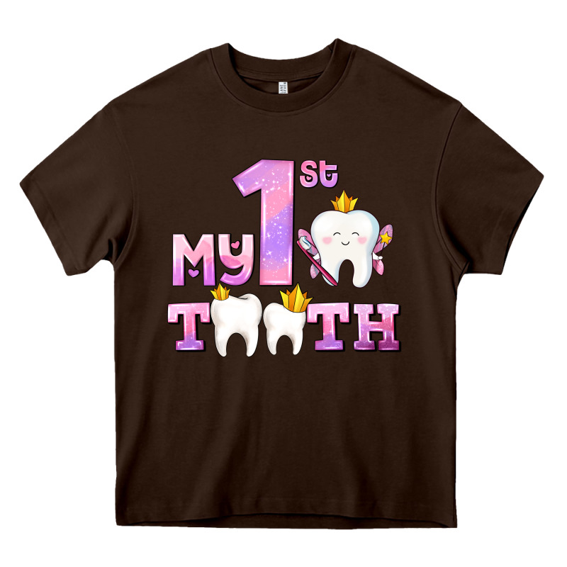 My First Tooth With Teeth For Girls Heavy Core Tee by AdoDesignShop | Teevron