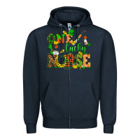 Navy St. Patricks Day one lucky nurse Zipper Hoodie - HowdyJamesFarm