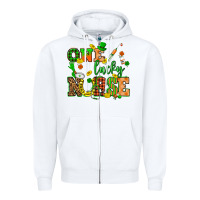 White St. Patricks Day one lucky nurse Zipper Hoodie - HowdyJamesFarm