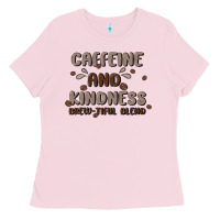 Bubblegum Pink caffeine & kindness Ladies Tee - MaliasSmallBusiness