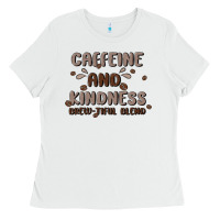 White caffeine & kindness Ladies Tee - MaliasSmallBusiness