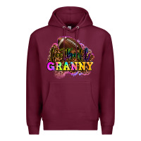 Burgundy football granny Premium Hoodie - OliviaCreatesArt