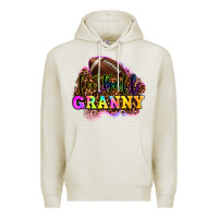 Oatmeal Heather football granny Premium Hoodie - OliviaCreatesArt