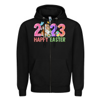 Black 2023 Happy Easter Zipper Hoodie - CowGirlArtShop