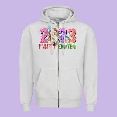 2023 Happy Easter Zipper Hoodie Designed By Cowgirlartshop