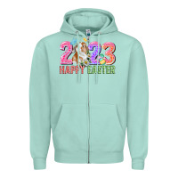 Seafoam 2023 Happy Easter Zipper Hoodie - CowGirlArtShop
