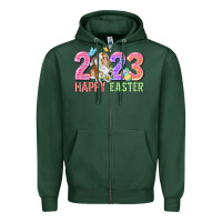 Sports Green 2023 Happy Easter Zipper Hoodie - CowGirlArtShop