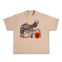 Burro Christmas Zebra Baby And Mama Urban Heavy Tee - LillyAllenDesigns