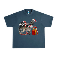 Midnight Navy Christmas Zebra Baby And Mama Urban Heavy Tee - LillyAllenDesigns