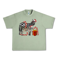 Oil Green Christmas Zebra Baby And Mama Urban Heavy Tee - LillyAllenDesigns