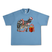 Pebble Blue Christmas Zebra Baby And Mama Urban Heavy Tee - LillyAllenDesigns