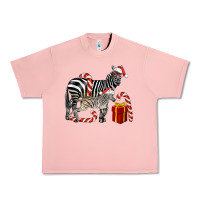 Salmon Christmas Zebra Baby And Mama Urban Heavy Tee - LillyAllenDesigns